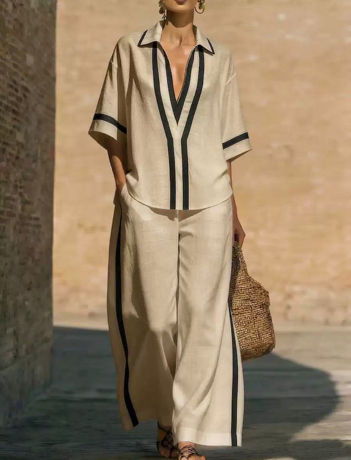 Zaria Stripe Two-Piece Set
