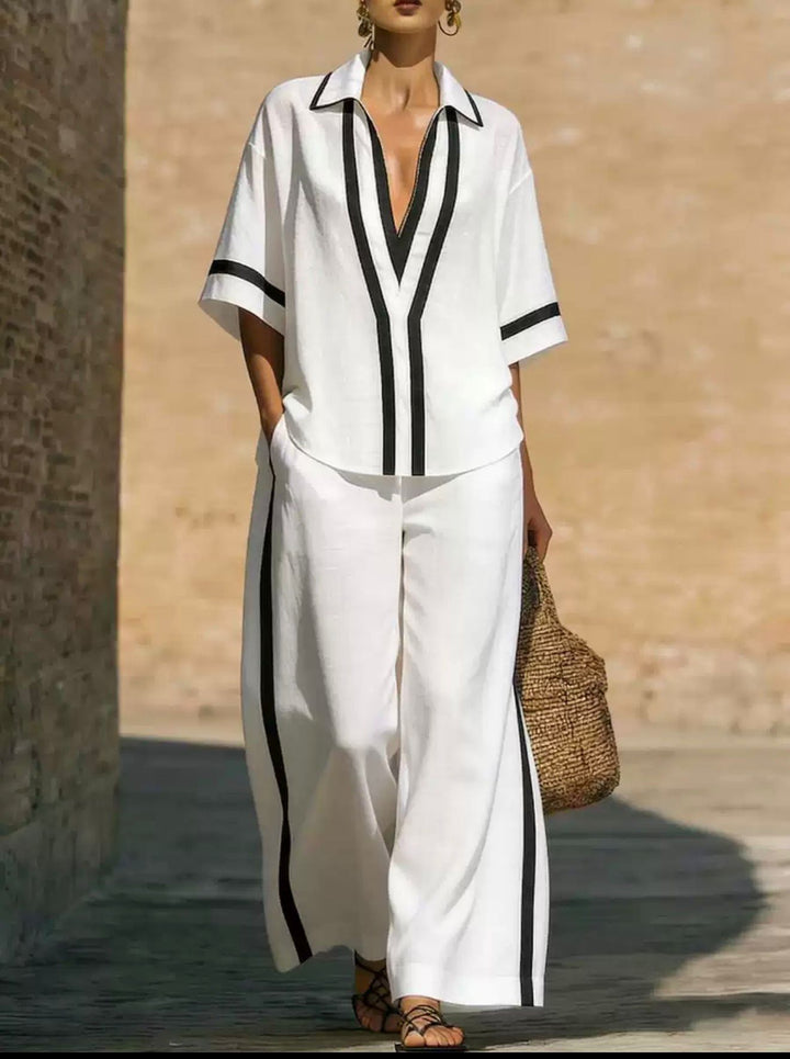 Zaria Stripe Two-Piece Set