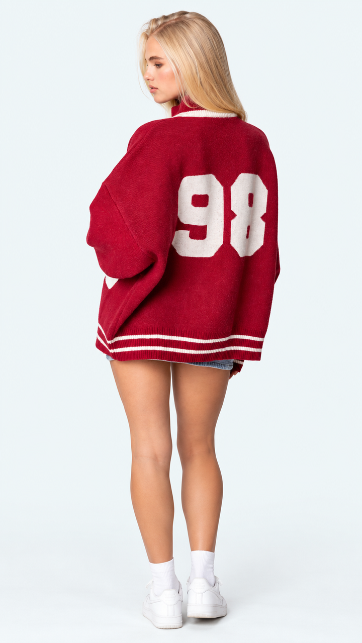 VARSITY ’98 — Cherry Knit Jacket