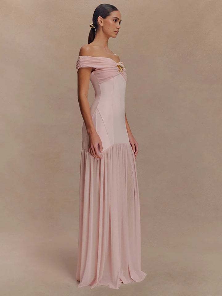 Celestia Dress – Backless Mesh Evening Gown