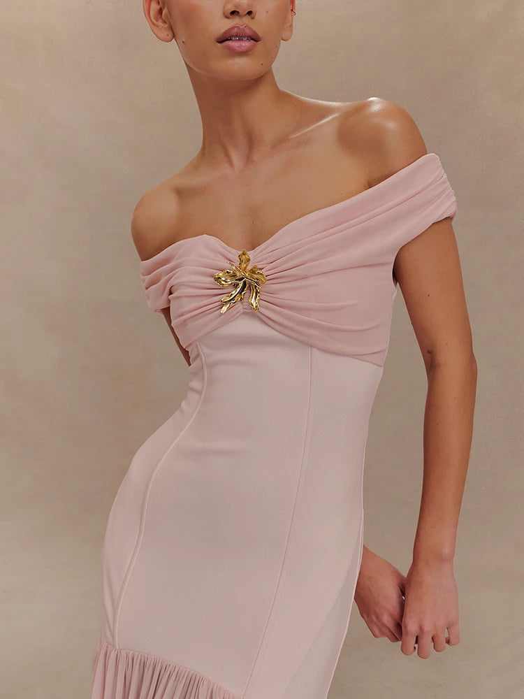 Celestia Dress – Backless Mesh Evening Gown