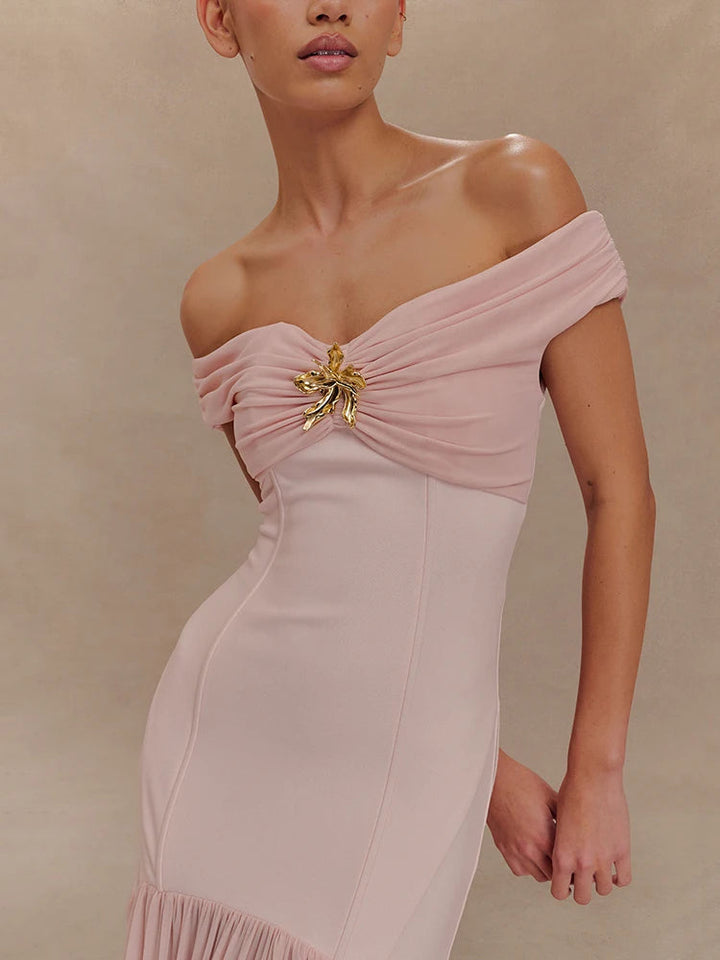 Celestia Dress – Backless Mesh Evening Gown