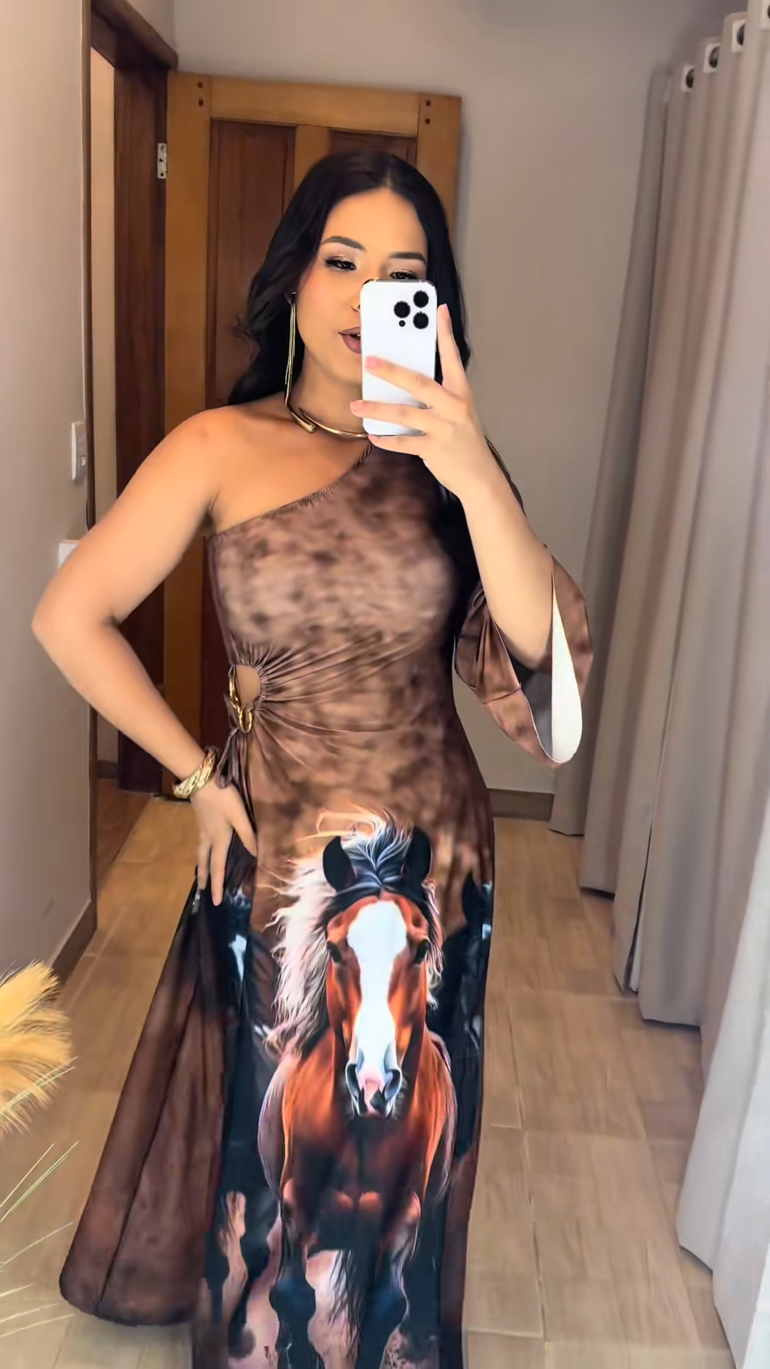 Valencia” Equestrian Tie-Dye Maxi Dress