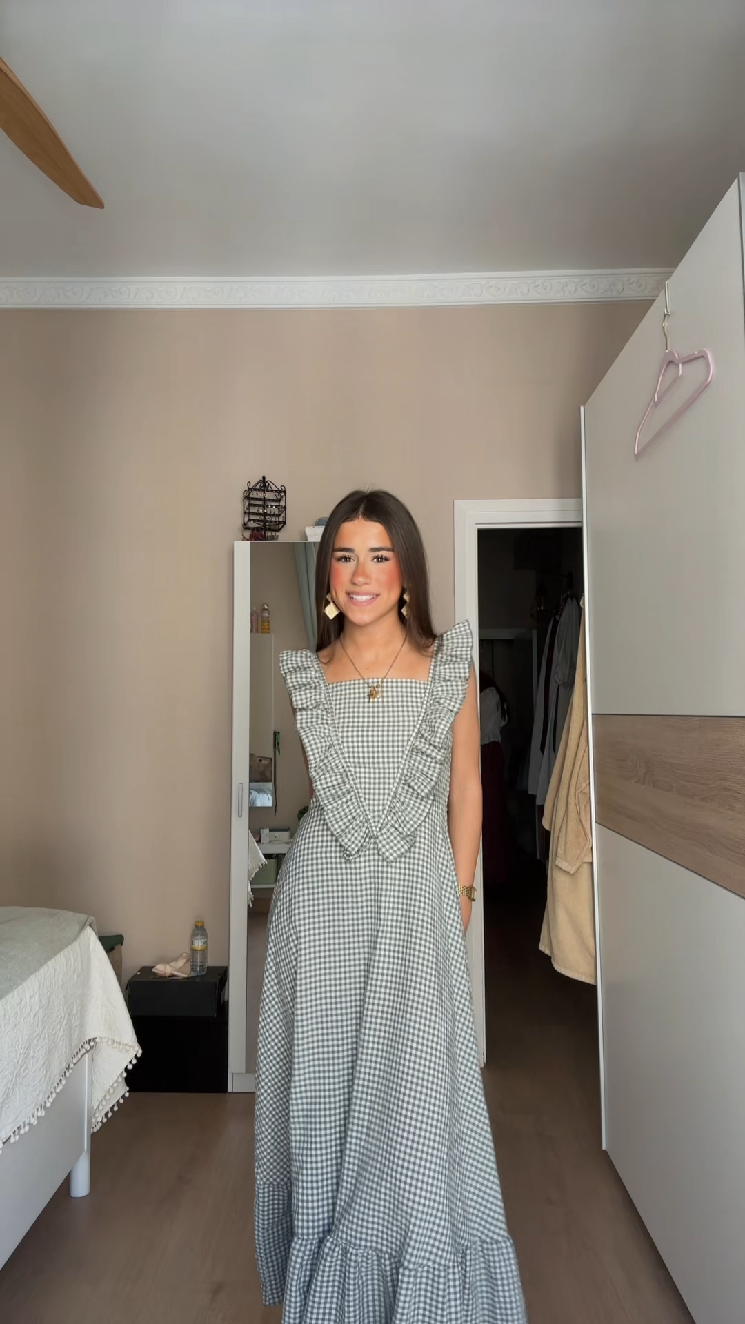 Ruffle Stripe Midi Dress