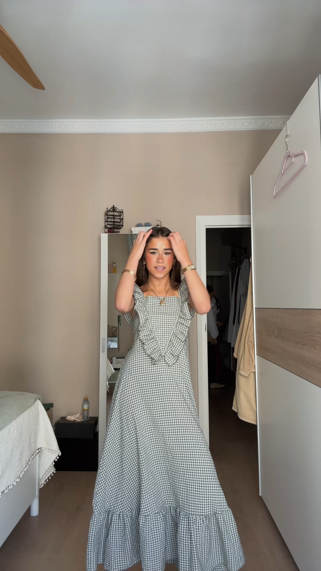 Ruffle Stripe Midi Dress
