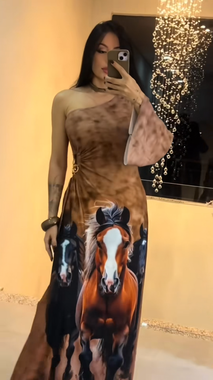 Valencia” Equestrian Tie-Dye Maxi Dress