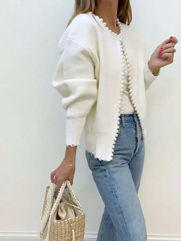 Serene Pearl Cropped Sweater