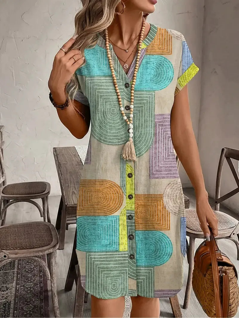 Arlette™ Boho Button Dress