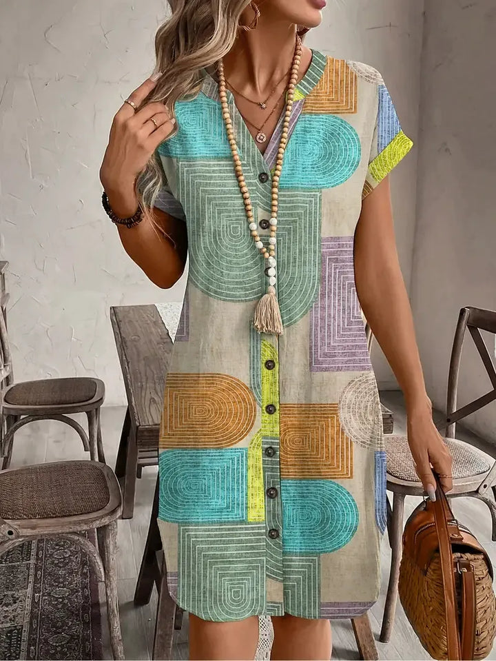 Arlette™ Boho Button Dress