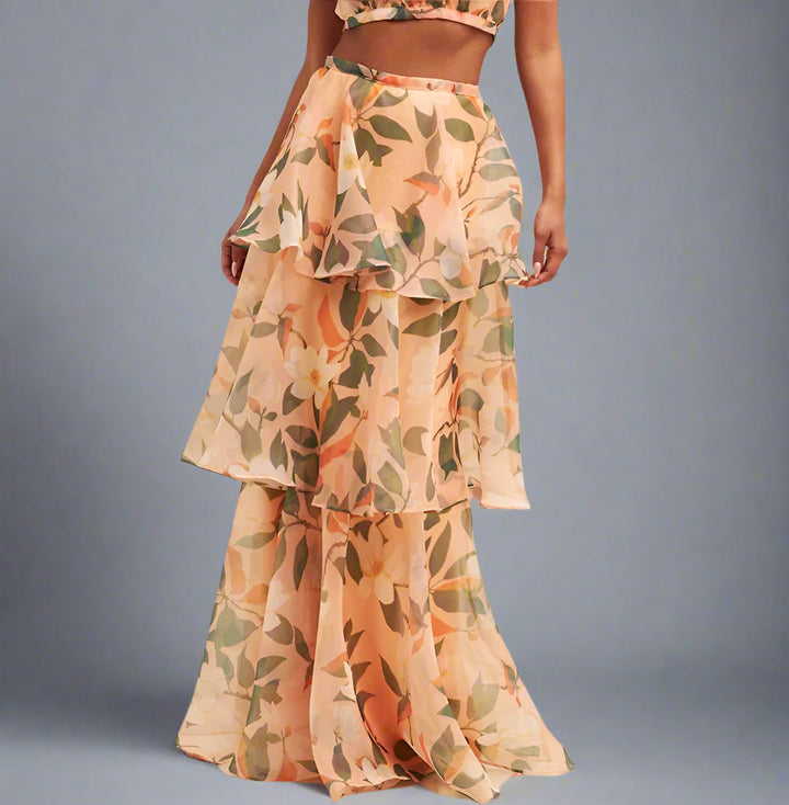 BloomAura™ Tiered Halter Party Dress