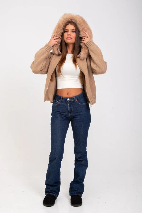 Serenity Fur Jacket Satin