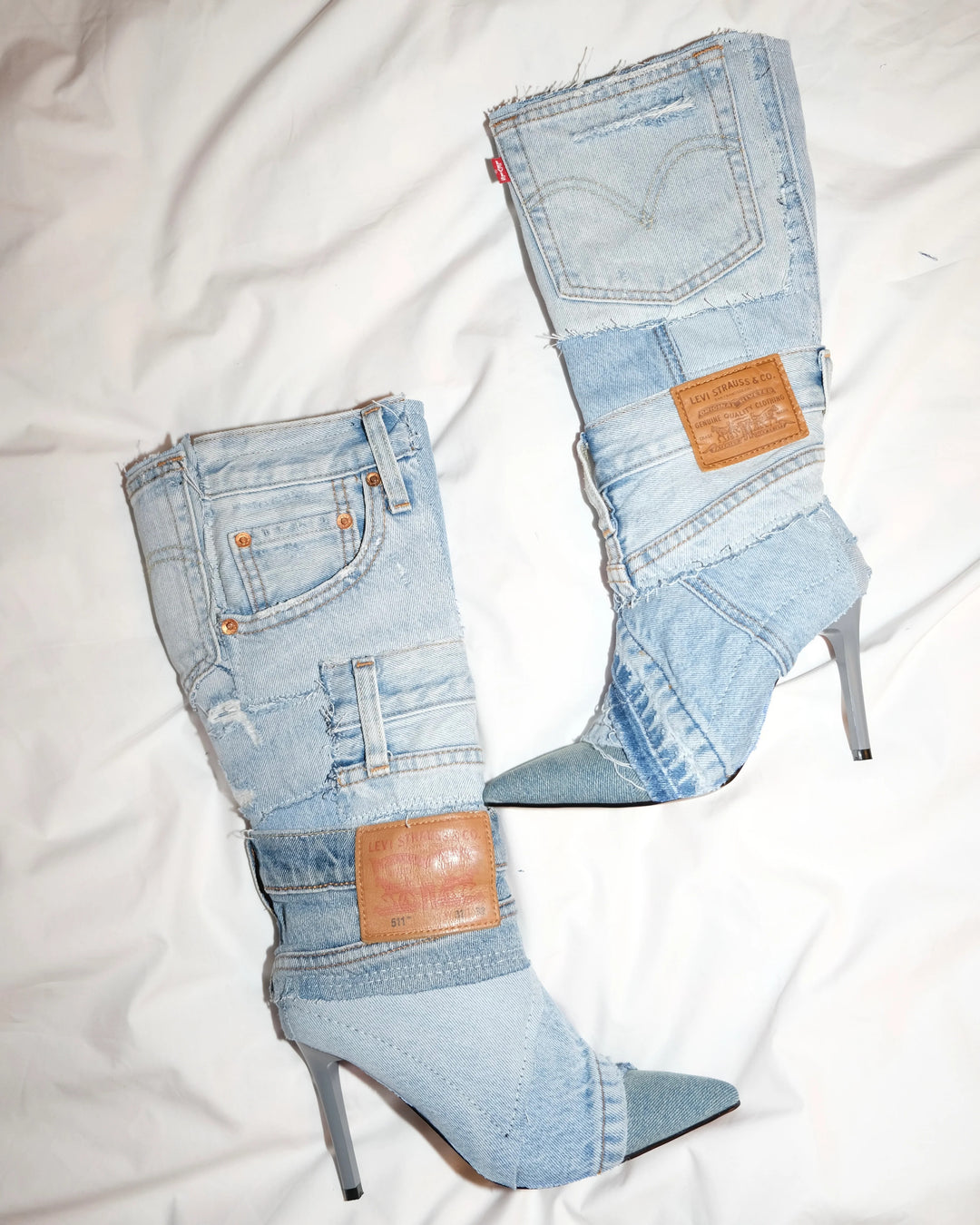 Denim Stiletto Boots