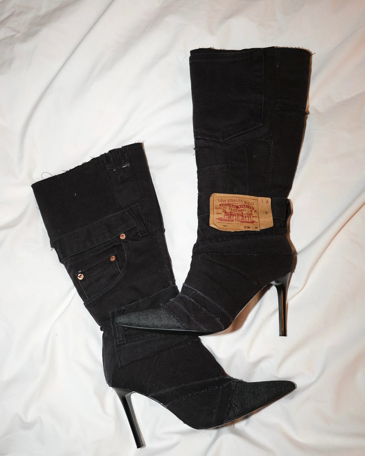 Denim Stiletto Boots