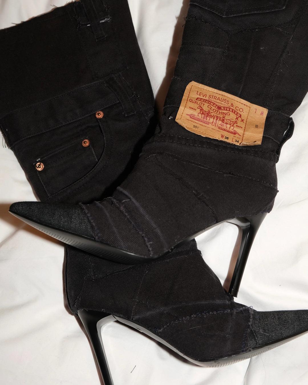 Denim Stiletto Boots