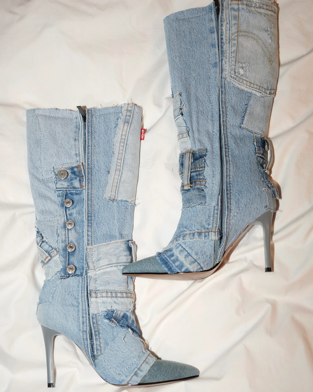 Denim Stiletto Boots