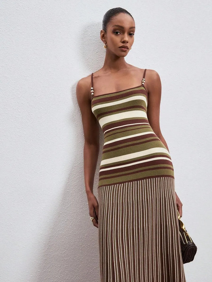 Soléa Striped Sculpt Maxi Dress