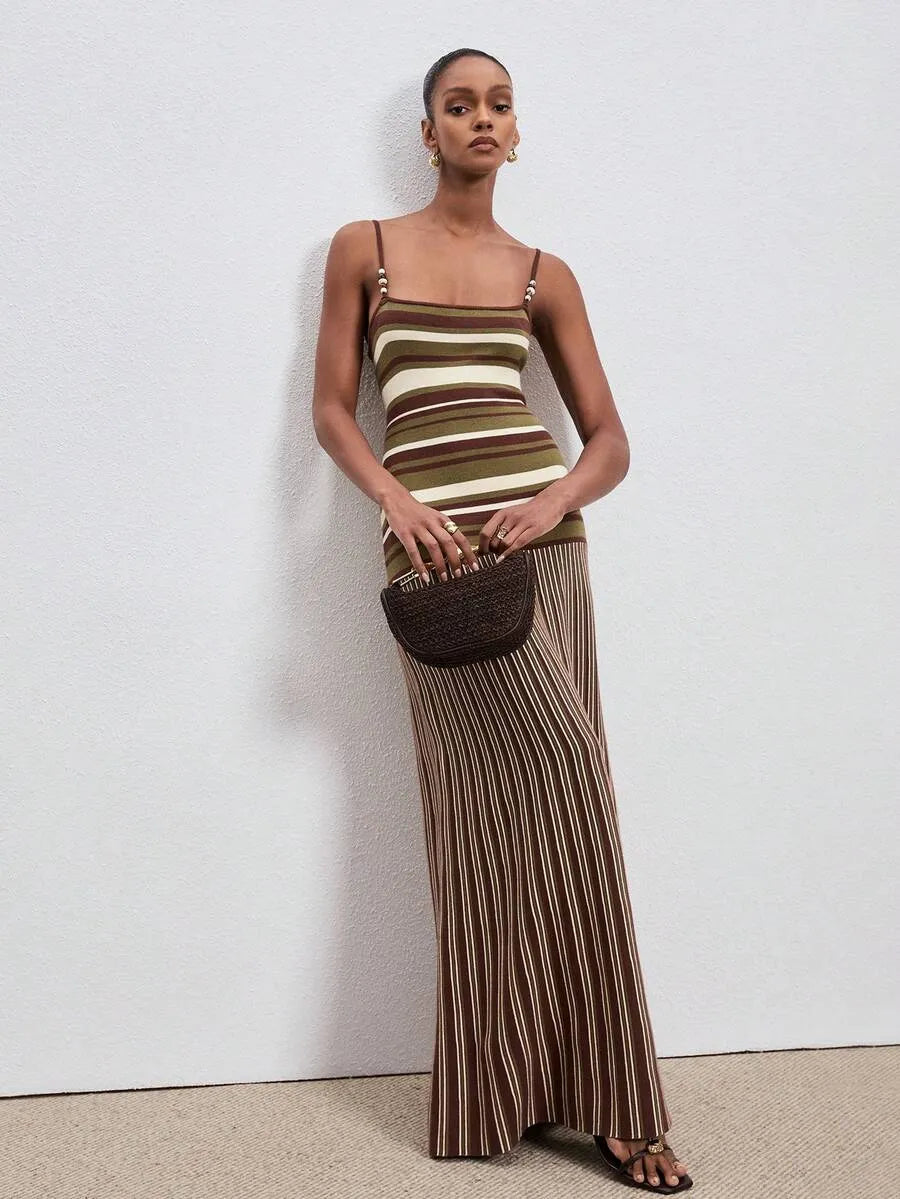 Soléa Striped Sculpt Maxi Dress