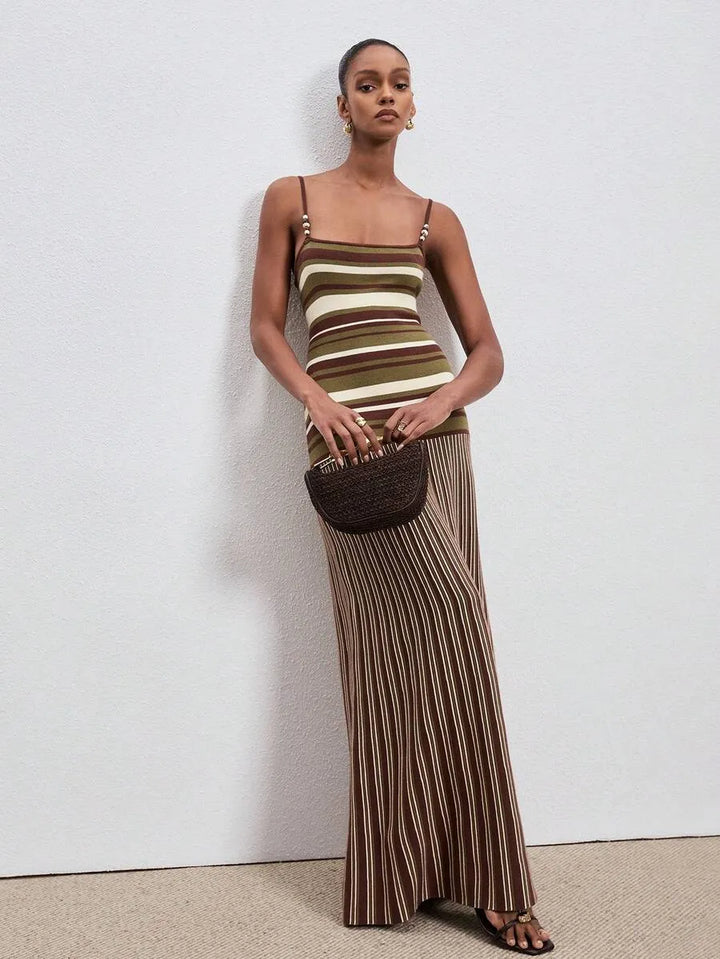 Soléa Striped Sculpt Maxi Dress