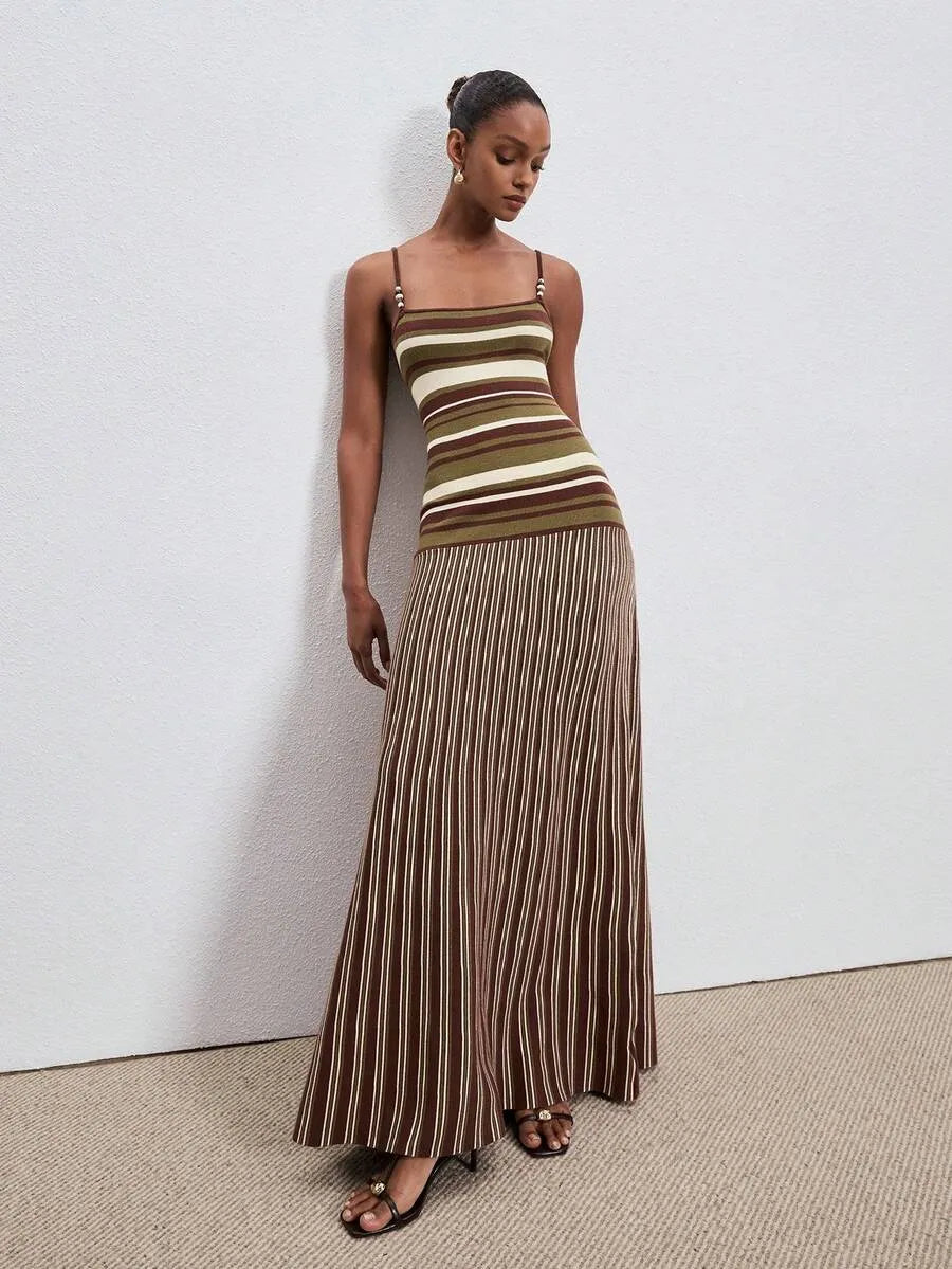 Soléa Striped Sculpt Maxi Dress