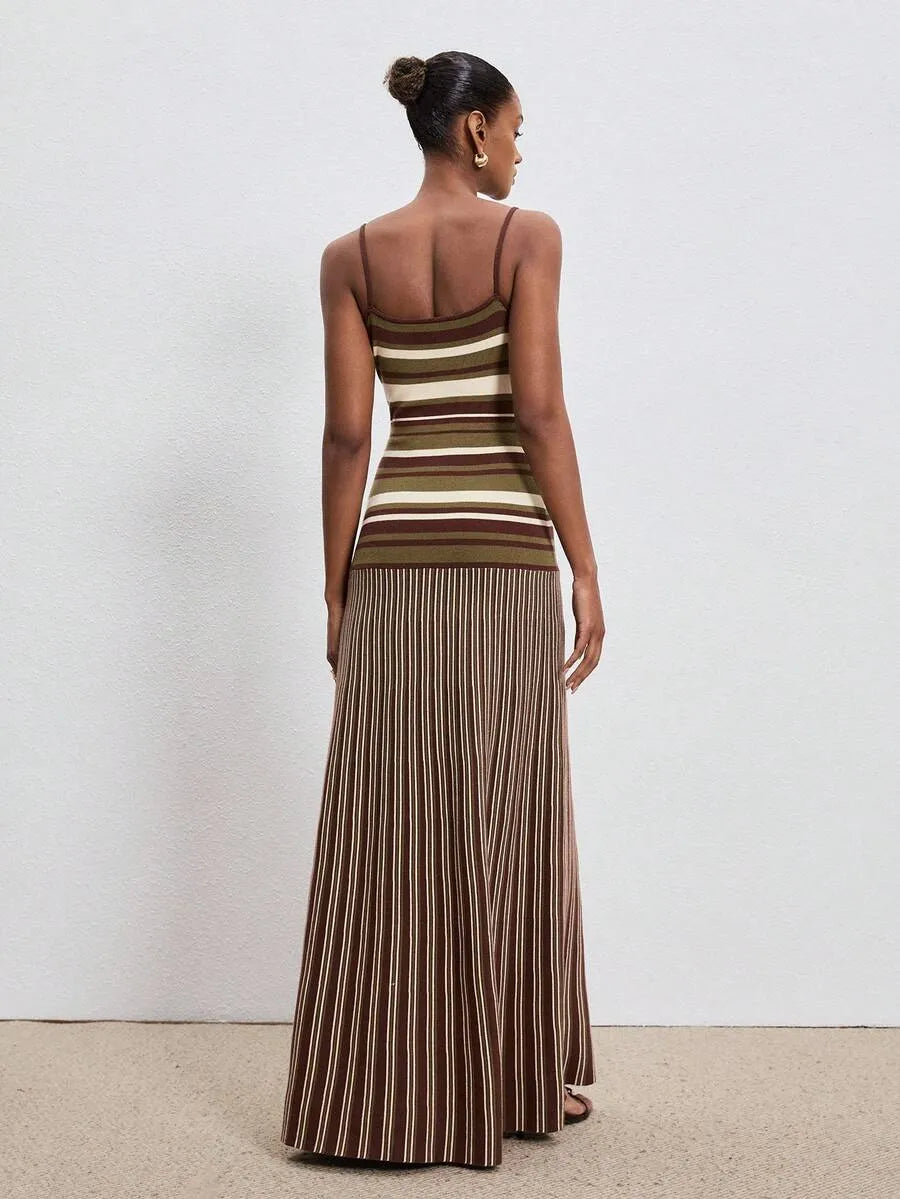 Soléa Striped Sculpt Maxi Dress