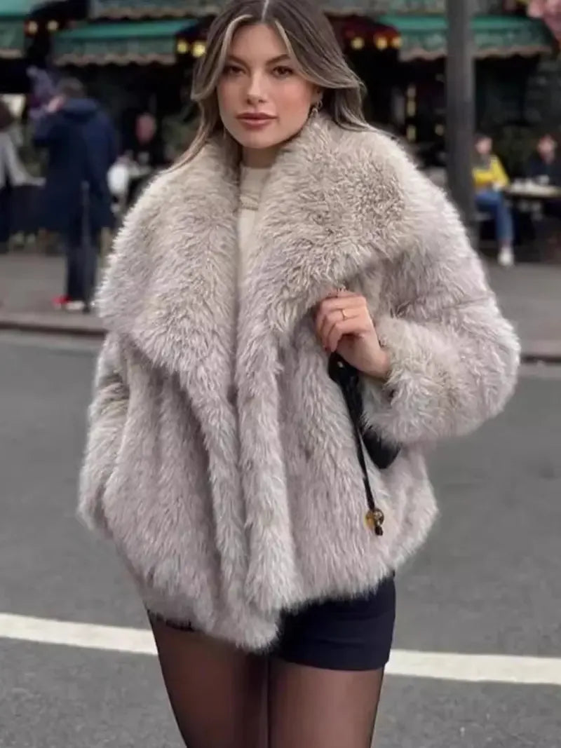 Fur Fuzzy Colar Jacket