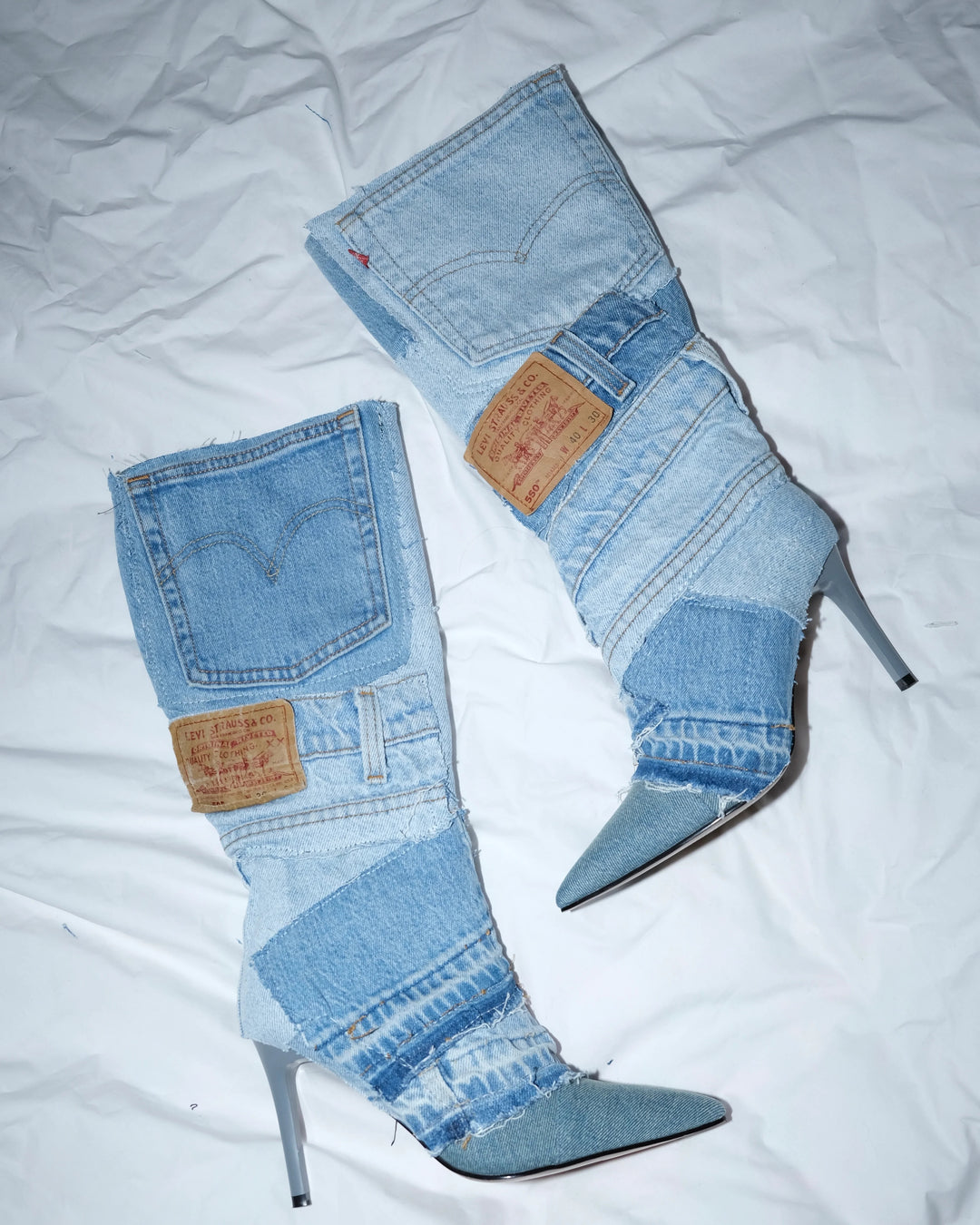 Denim Stiletto Boots