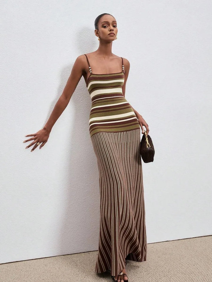 Soléa Striped Sculpt Maxi Dress