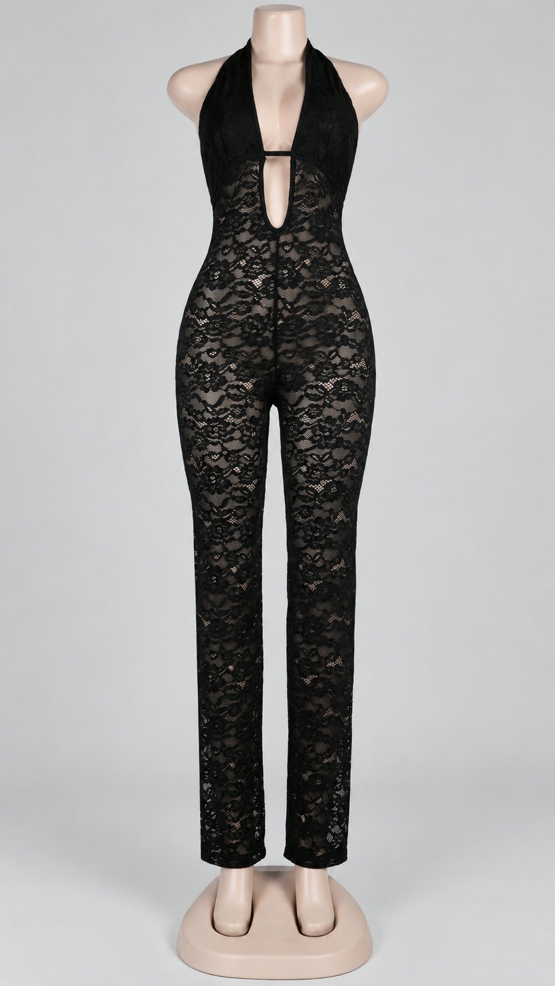 Olivia Lace Halter Jumpsuit