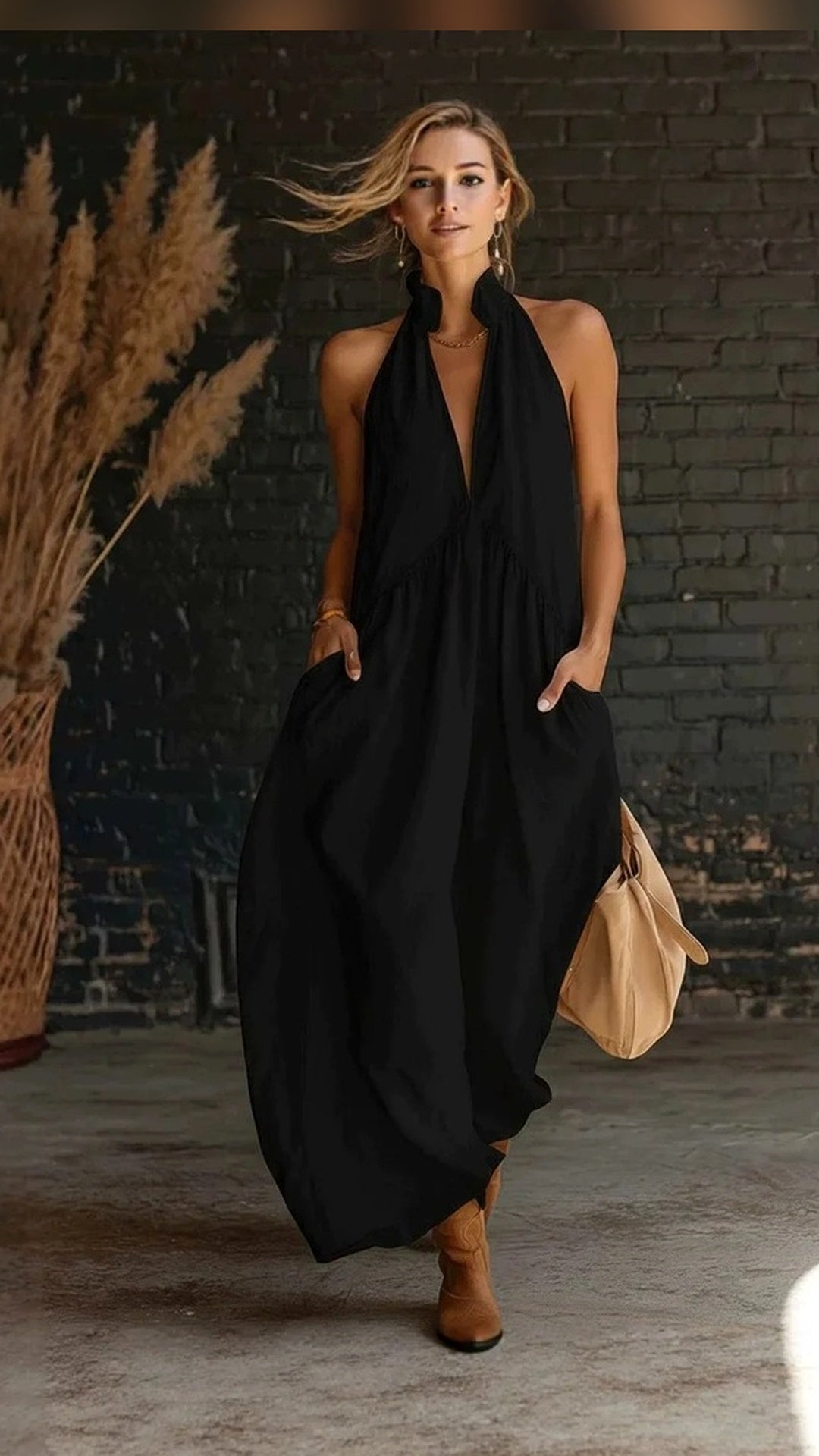 Sienna Halter Maxi Dress