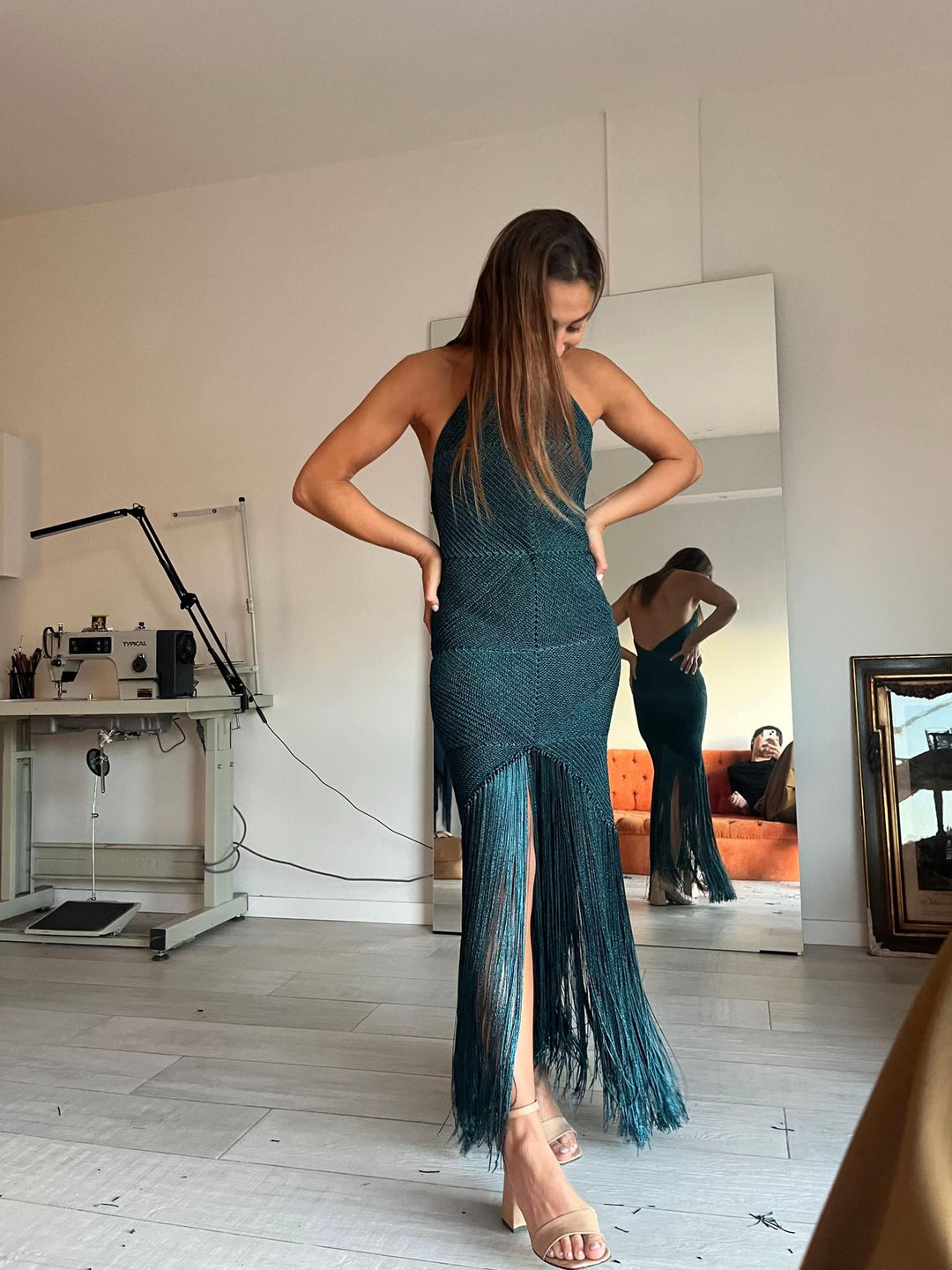 Aurelia Fringe Midi Dress